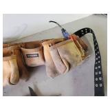 Tool Belts with some Random Tools, Bear MGC Pocket Knife, Husky Box cutter, and More