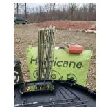 Outdoor Sport Lot with Apex Camo Bow With Case and Arrows With Two Targets Fishing Rods-Case-and More