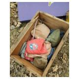 Outdoor Game Lot  Bag Board, Bags in Vintage Dupont Dynamite Box, Croquet and Bocce Ball