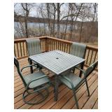 Patio/Deck Table with 4 Chairs and Umbrella Stand Umbrealla not included