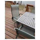 Patio/Deck Table with 4 Chairs and Umbrella Stand Umbrealla not included
