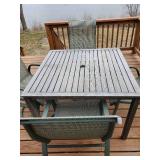 Patio/Deck Table with 4 Chairs and Umbrella Stand Umbrealla not included