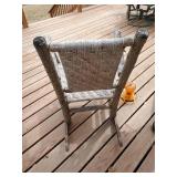 Handmade Rocking Chair made of Wood Logs and bird Feeder