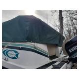 Boat Apache Seamaster Deck Boat with Evinrude 200HP Vindicator Outboard Motor and Stainless Steel two Axel Trailer