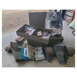 LARGE Military Lot, Military 2-tiered Wooden Box, Folding Cot with foam pad, Large Ammo Shell, Patches, And SO Much More