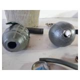 Authentic Military Lot with Hollowed out Grenades, Canteen, U.S. Locks and More