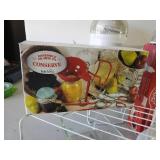 Kitchen Lot with Still in Box Betty Crocker Cake Decorating Kit, Fox Run Kitchen utinsels in Box, Mr Coffee Coffee Grinder, Rival Crock-ette and More