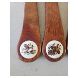 Stainless Steel Set of Steak Knives Made in England with wildlife Décor on Wood Handle