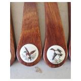 Stainless Steel Set of Steak Knives Made in England with wildlife Décor on Wood Handle