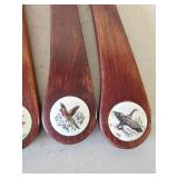 Stainless Steel Set of Steak Knives Made in England with wildlife Décor on Wood Handle
