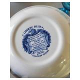 Beautiful Lot of Dishware Handmade Marcella Vibrant Red Dish, Liberty Blue Dishes one with Lid, Hand Painted made in Germany Phesant Dish and More