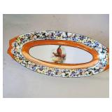 Beautiful Lot of Dishware Handmade Marcella Vibrant Red Dish, Liberty Blue Dishes one with Lid, Hand Painted made in Germany Phesant Dish and More