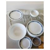 Lot of Corningware Dishes, Plates Bowls Saucers With a variety of sizes and more