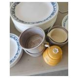 Lot of Corningware Dishes, Plates Bowls Saucers With a variety of sizes and more