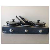 Bella Kitchen 3 Crock Slow Cooker/buffet Server Can opener, Iron, And More