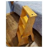 Full Size Sleigh Bed With Bedding and Convertible wood Chair/Step Stool