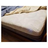 Full Size Sleigh Bed With Bedding and Convertible wood Chair/Step Stool