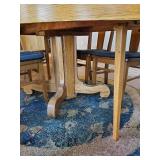 Beautiful Wood Table With 3 Leaves 4 Chairs and Chair Cushions