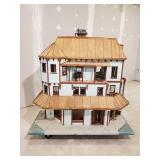 WHOA LOOK AT This Gorgeous LARGE Approx 45" T Doll House With Some Accessories unfinished but Wired for lighting This is Amazing