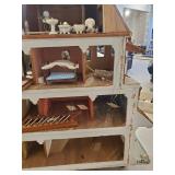 WHOA LOOK AT This Gorgeous LARGE Approx 45" T Doll House With Some Accessories unfinished but Wired for lighting This is Amazing