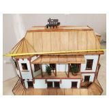 WHOA LOOK AT This Gorgeous LARGE Approx 45" T Doll House With Some Accessories unfinished but Wired for lighting This is Amazing