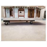 WHOA LOOK AT This Gorgeous LARGE Approx 45" T Doll House With Some Accessories unfinished but Wired for lighting This is Amazing