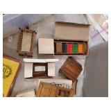Doll House Furniture and Accessories Lot Most is new with Packaging/Boxes and Realife Miniatures Wood Funiture Kit
