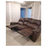 Gorgeous Leather Couch with recliners on both ends Solid Condition with Minimal Signs of wear