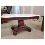2 Coffee/Side Tables one with a Marble top Both in Solid condition