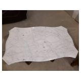 2 Coffee/Side Tables one with a Marble top Both in Solid condition