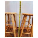 2 Wooden Bar Stools in Solid good Condition