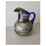 Misc Lot with Vintage Coffee Grinder, Hamilton Beach Crock Pot, Gorgeous Painted Pitcher, Princess House Lead Crystal Wine Glasses and More