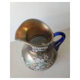 Misc Lot with Vintage Coffee Grinder, Hamilton Beach Crock Pot, Gorgeous Painted Pitcher, Princess House Lead Crystal Wine Glasses and More