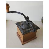 Misc Lot with Vintage Coffee Grinder, Hamilton Beach Crock Pot, Gorgeous Painted Pitcher, Princess House Lead Crystal Wine Glasses and More