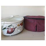 Misc Lot with Vintage Coffee Grinder, Hamilton Beach Crock Pot, Gorgeous Painted Pitcher, Princess House Lead Crystal Wine Glasses and More