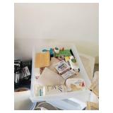 Mixed Bathroom Lot Wahl Beard Trimmer like new, Makeup Magnifying Mirrors, Heating Pad, First Aid stuff and More