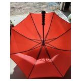 2 umbrellas, Red one is hand held, Old Style is either hand heald or has in the ground Extension, along with Hand weights and more