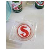 Large Silent Glow Oil Burner Jug, Firestone Ashtray, Vintage Soda Bottles, and more