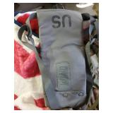 LARGE Gorgeous Eagle/Flag Blanket With Military Items Jacket Boots Maglite and More