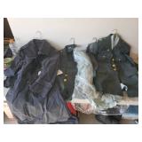 Lot of Dress military Uniforms Never Worn and Black Military Trench Coat also New with Tags Size 40S