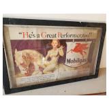 Metal Signs Mustang, Ford, No Parking, and framed Mobilgas Advertising