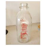 Vintage Home Dairy Milk builds Great Athletes Glass milk Jar, Vintage German Madame Alexander Doll in Case, Purple Glass Glasses and more