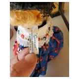 Vintage Home Dairy Milk builds Great Athletes Glass milk Jar, Vintage German Madame Alexander Doll in Case, Purple Glass Glasses and more