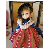 Vintage Home Dairy Milk builds Great Athletes Glass milk Jar, Vintage German Madame Alexander Doll in Case, Purple Glass Glasses and more