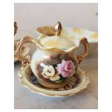 Gorgeous Enesco Floral Lot of Teacups Pitcher Bowl Creamer Sugar Bowl and more