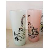 5 Colorful Mid Modern Vintage Drinking Glasses