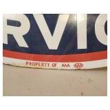 WHOA  Vintage AAA Emergency Service Porcelain Sign with hanging Bracket