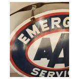 WHOA  Vintage AAA Emergency Service Porcelain Sign with hanging Bracket