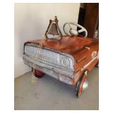 OH MY!!! Vintage Fire Chief Truck Pedal Car with Bell!!