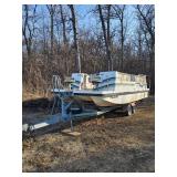 Boat Apache Seamaster Deck Boat with Evinrude 200HP Vindicator Outboard Motor and Stainless Steel two Axel Trailer